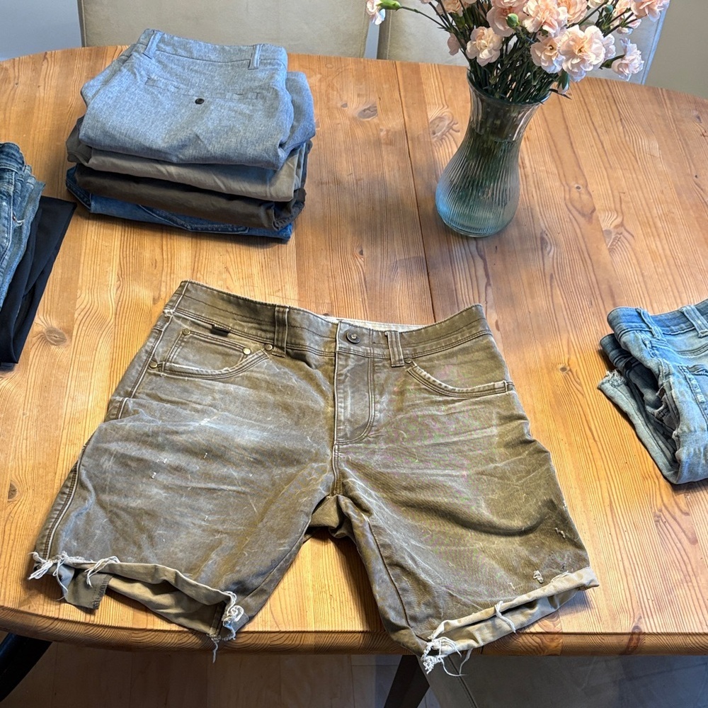 Men's Distressed Tan Jean Shorts